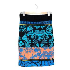 Anthropologie Skirt Tracy Reese Floral Color block Stripe Pencil Column 2